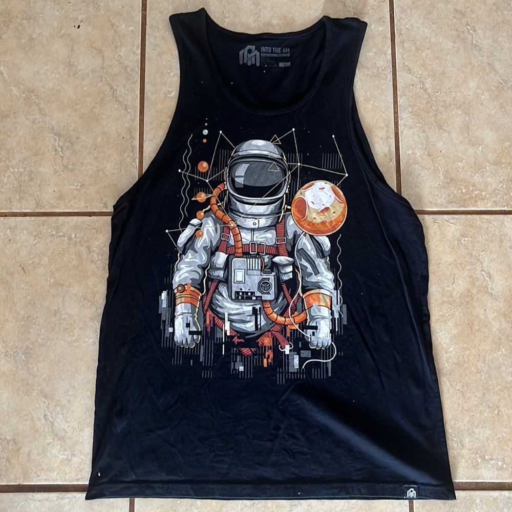 Into the AM Mens Moon Balloon Astronaut Tank Top Size Large